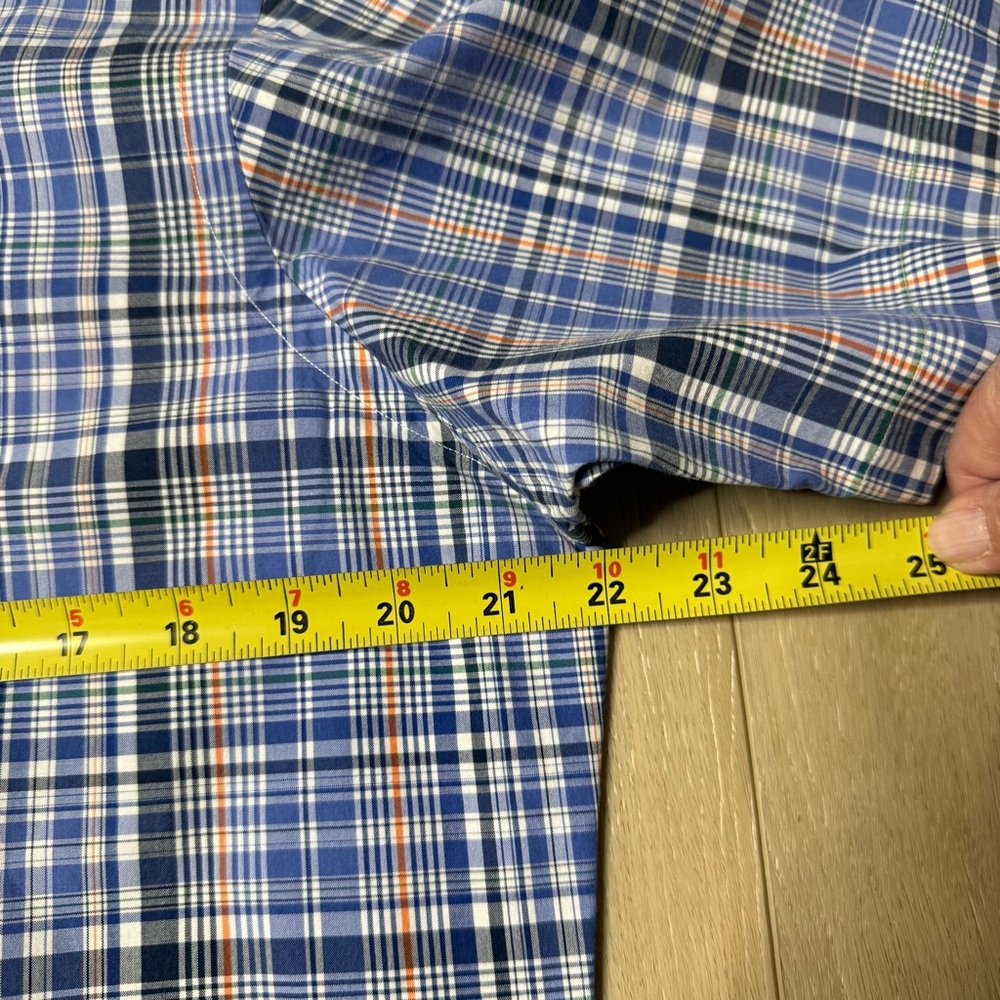 Ralph Lauren Lot 2 shirts Polo Blue Plaid Short Sleeve & Long Sleeve T Shirt Med - Picture 6 of 11
